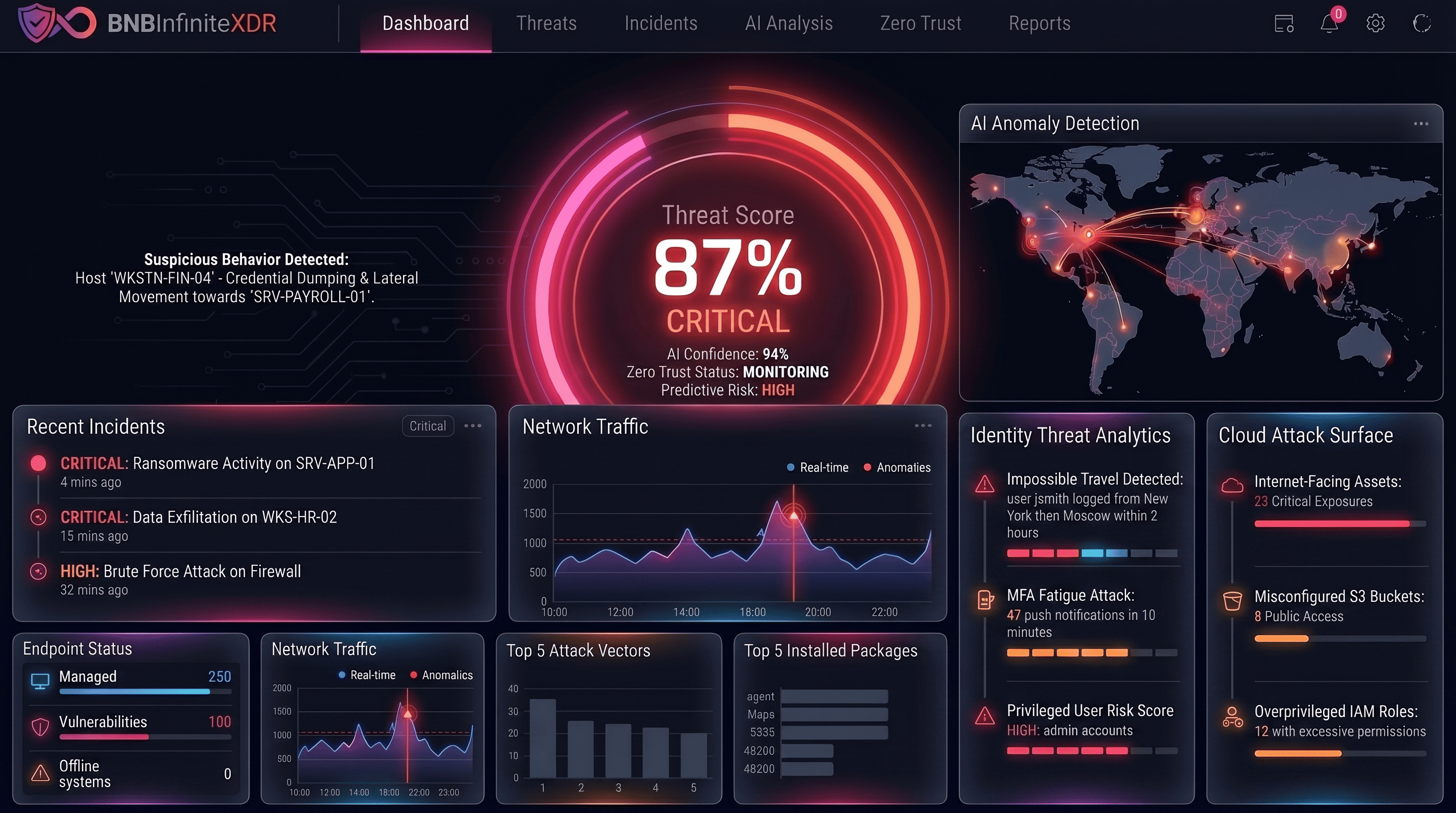 XDR dashboard